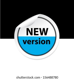 New version blue color sticker, label, sign.vector illustration.