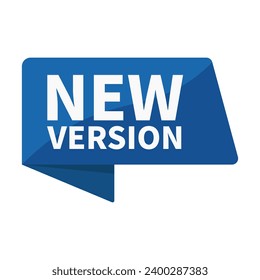 New Version In Blue Ribbon Rectangle Shape For Update Product Information Announcement Promotion Business Marketing Social Media

