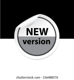 New version gray color sticker, label, sign. vector illustration.