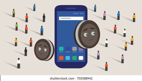 new version of mobile operating system smart- phone and cookies together crowd buy food online