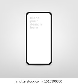 New version of modern smartphone with blank white screen. Mock-up of realistic Smartphones.