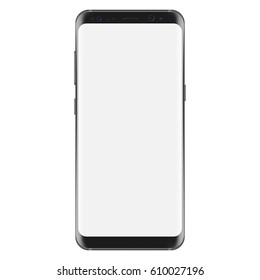 Новая версия современного смартфона с пустым белым экраном. Вектор eps 10