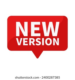 New Version In Red Rectangle Shape For Update Product Information Announcement Promotion Business Marketing Social Media
