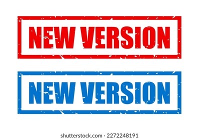 New version rubber stamps set isolated on white background, new version grunge design web illustration
