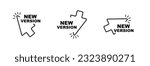 new version sign on white background