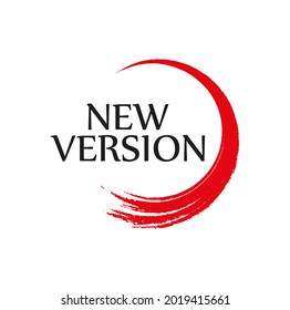 new version sign on white background
