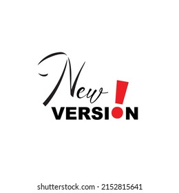 new version sign on white background