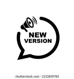 new version sign on white background
