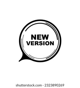 nuevo signo de versión en fondo blanco