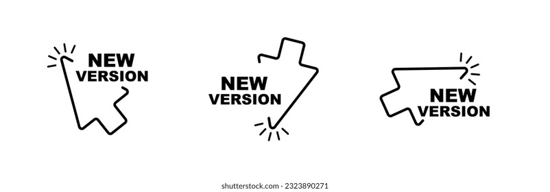 new version sign on white background