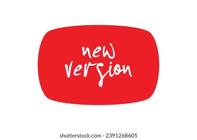 nuevo signo de versión en fondo blanco