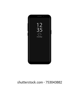 New version of smartphone with time display on screen vector illustration