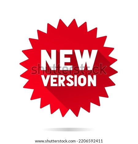 New version, sticker icon. Banner for business, marketing. Flat design. Vector illustration