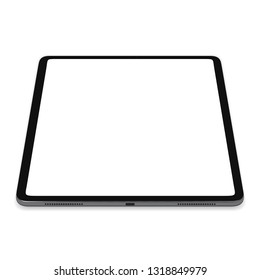 New version tablet in trendy thin frame design  - Vector drawing perspective angle view