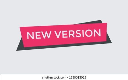 banner de texto de nueva versión. nuevos botones de versión. nueva versión colorida. nueva versión