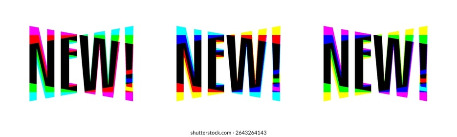 " New " with vibrant colors