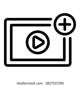 Neues Videosymbol. Umriss eines neuen Video-Vektorsymbol für Webdesign einzeln auf weißem Hintergrund
