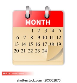 New vintage calendar vector format