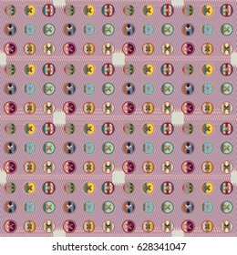 New vintage texture with sewing textile and button.