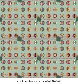 New vintage texture with sewing textile and button.