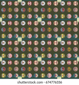New vintage texture with sewing textile and button.