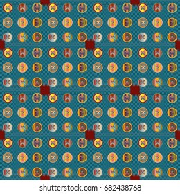 New vintage texture with sewing textile and button.