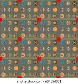 New vintage texture with sewing textile and button.