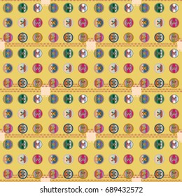 New vintage texture with sewing textile and button.