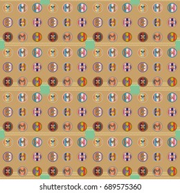 New vintage texture with sewing textile and button.