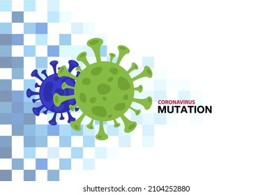New virus mutation of coronavirus,Covid-19 mutation process on white background.New virus mutation of coronavirus,Covid-19 mutation process,Vector illustration