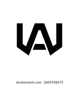 New WA or AW Shape Modern Alphabet Branding Logo