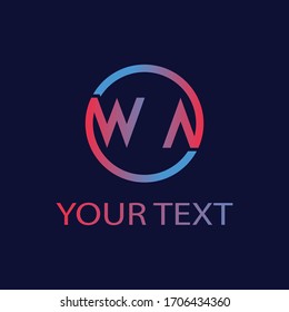 new wa letter logo design victor