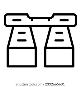 Nuevo vector de contorno de icono de ladrillo de pared. Construcción de morteros. Cemento de trabajo