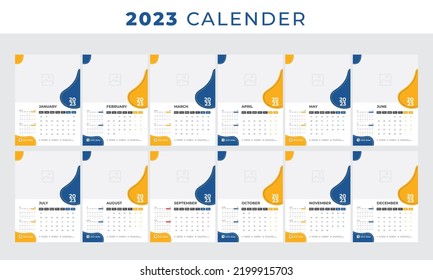 new Wall Calendar 2023 Yearly Planner Template