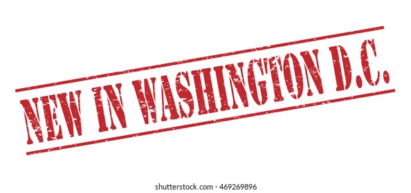 new in washington d.c. vector stamp on white background