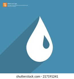 New water icon with shadow vector symbol design