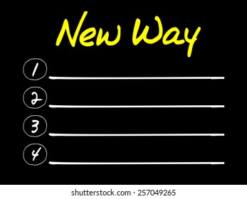 NEW WAY blank list, business concept