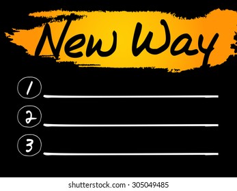 New Way Blank List, vector concept background