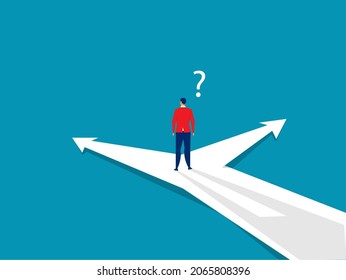 New way concept. Beginning journey adventures and opportunities. Businessman on road outdoor. illustration