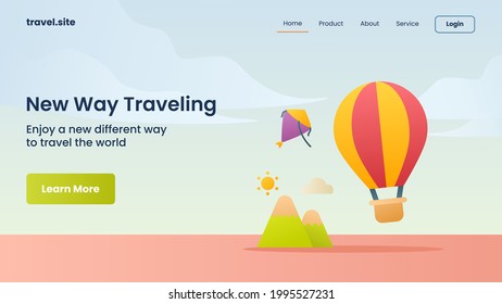 new way traveling campaign for web website home homepage landing page template