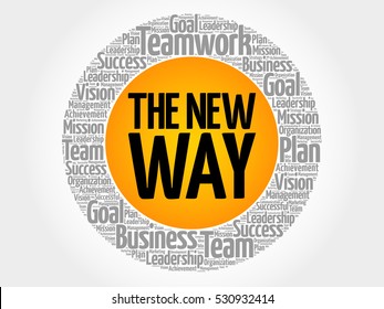 The New Way word cloud collage, business concept background