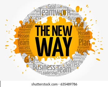 The New Way word cloud collage, business concept background