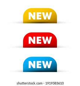 New web button labels set isolated on white background