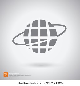 New web globe icon with shadow vector symbol design