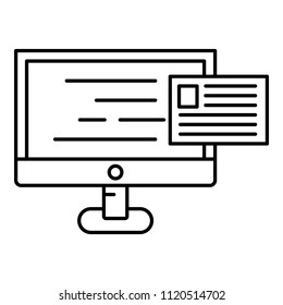 New web mail icon. Outline illustration of new web mail vector icon for web design isolated on white background