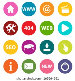 New web paper icons set on a white background