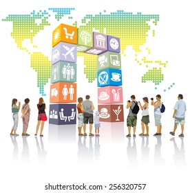 New web site about tourism and tourists on a trip.