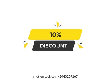 Neue Website 10% Rabatt, klicken Sie auf die Schaltfläche Lernen Bleiben Sie dran, Niveau, Zeichen, Rede, Bubble Banner