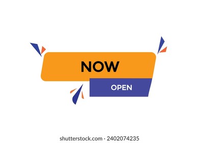  nuevo sitio web, botón de clic, ahora abierto, nivel, signo, discurso, banner de burbuja, 
