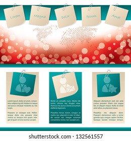 New website template with notepaper and paper clip design